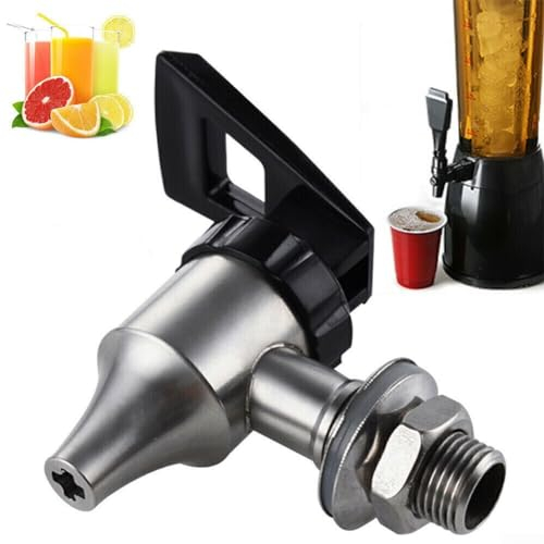 PETSTIBLE Wine Bucket Faucet, Stainless Steel Beverage Machine Faucet Juice Cooler Bucket Faucet Fits 16-20mm Hole Containers