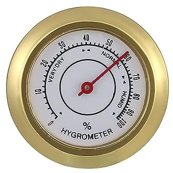 tixoacke Cigars Hygrometer 43mm MiniCigars Humidors Hygrometer Round Analogs Hygrometer For Humidors Guitar Wine Box Mini Humidors For Cigars