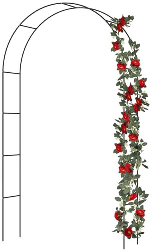 Metal Garden Arch, Wedding Arch Iron Flexible Heavy Duty Frame Support Support, Garden Trellis Support Arches Archway Decor for Climbing Plants, Roses, Vegetables Wedding Birthday Party(black)