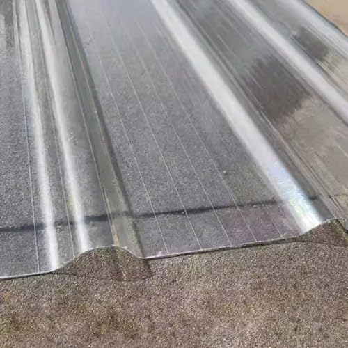 Hoja de Techo Transparente de 1,2 mm,Placa de Iluminación Natural FRP,Paneles de Techo Corrugado,Material de Aislamiento Térmico para Techos de Edificios,Fácil de Cortar (0.9x0.8m/35x31in,15 Pcs)