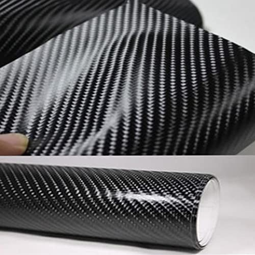 Wrapping Pellicola 200x50 cm 4D In Fibra di Carbonio Pellicola Del Vinile Adesivi for Auto Flessibile Protezione IN PVC FAI DA TE Impermeabile Autoadesiva Accessori Esterni(Noir)