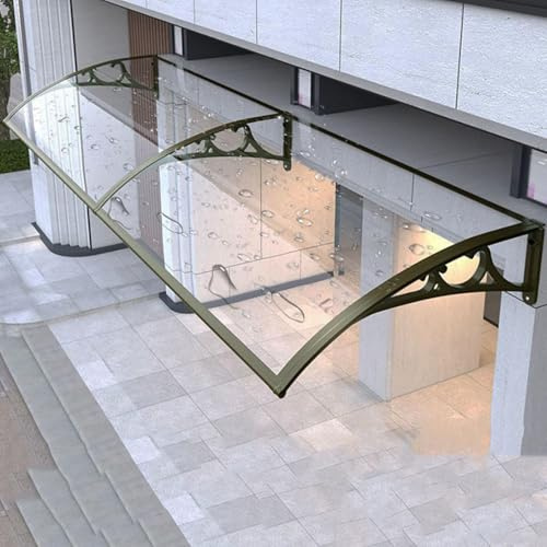 Überdachung Haustür Vordach Pultvordach Türdach für draußen Regenschutz Transparentes für Haustür, gegen Regen, Schnee, Dach, Markise, Schutz aus,120X300cm