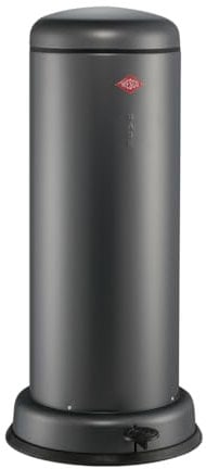 WESCO Poubelle Big Baseboy de couleur graphite mat, tôle d'acier revêtue par pulvérisation, volume de 30 litres, amortisseur intégré, pédale en métal avec surface d'appui en caoutchouc