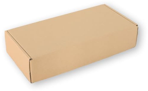 10 Stück Umkarton für Stollenkarton 1.500g | braun | 397×190×85mm | 1.12 B-Welle | für Christstollen/Weihnachtsstollen | Faltschachtel für optimalen Versand