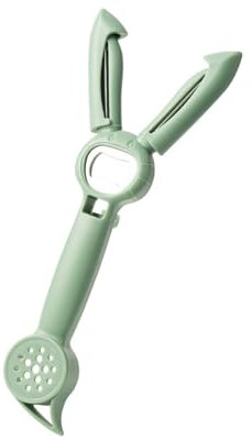 Pelador multifuncional cinco en uno, pelador de verduras y patatas, pelador en juliana, abrebotellas en el medio, material resistente, hoja afilada, diseño de mango antideslizante