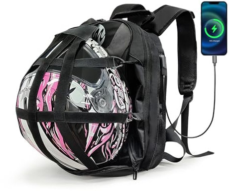 Moman Sac à dos pour casque de moto, Noir , BM1, Sac à dos casque