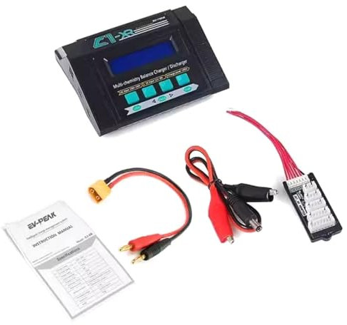 MQODLFP C1XR Balance Charger 100W 10A 1-6S Dual Input Balance Charger with JST XH Adapter Board for LiPo NiMH NiCd Battery