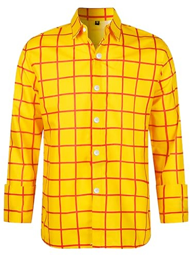 Mymyguoe Chemise de travail à carreaux pour homme - Chemise de bûcheron - Chemise de loisirs - Chemise à manches longues - Chemise à carreaux - Chemise à carreaux - Chemise boutonnée - Chemise de