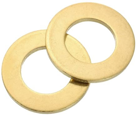 sourcing map Rondella piatta M20, 6 rondelle piatte in ottone, diametro esterno 36 mm, spessore 2 mm, anello di tenuta in metallo per viti, bulloni, dadi