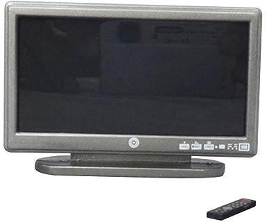 HONITANO Miniatur Fernseher Für Puppenhaus Mit Fernbedienung Graues Tv- Für Mini-Haus Zubehör Für Rollenspiele Im Schlafzimmer Und Kreative Spielwelten