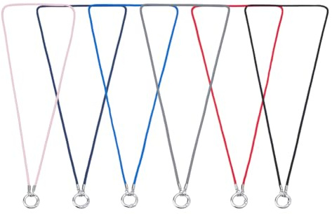CRAFTYMELODY 6 collier Porte Lunettes Bicolore en Nylon Sangle pour Lunettes Autour du Cou Chaîne avec Fermoir Rond en Laiton