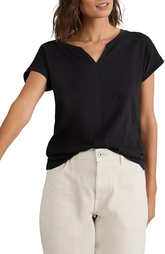 White Stuff Damen-T-Shirt Nelly mit V-Ausschnitt und kurzen Ärmeln – Freizeit-Top