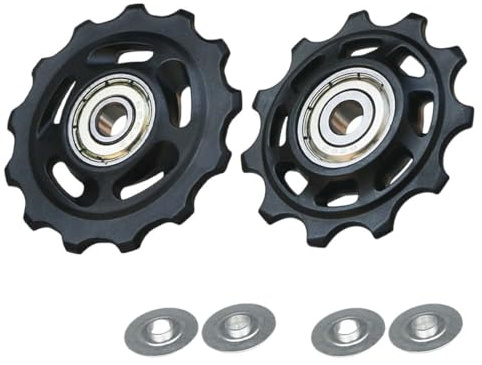 2 Stück Fahrradumwerfer, 11T/13T Ritzel mit abgedichtetem Lager, Umwerferrollen, geeignet für Mountainbikes, Rennräder und Citybikes