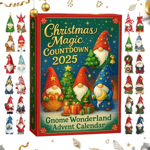 Gnomes Advent Calendars 2025, 24 Tage Wichtel Anhänger, Rituals Adventskalender, Weihnachtsdeko Weihnachten Zwergen Figuren Countdown Kalender Weihnachtskalender Für Sammler, Kinder