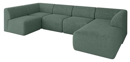 ALTDECOR Ecksofa in U-Form Corner Sofa Bett Eckcouch Couch L-Form Wohnlandschaft Cauchsofa MOVO 345x180x78 Grün