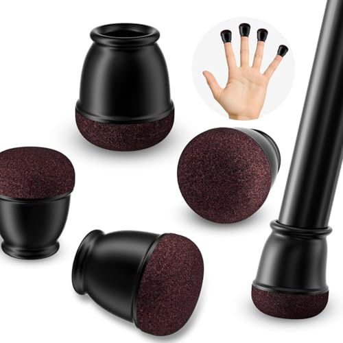 Ezprotekt 10-15mm Patins Chaise Silicone Souple, 16 pièces Embouts Pieds de Chaise Ronds Noirs, tampons Feutre Bruns