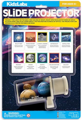 4M Slide Projector | Light Projectors for Kids with Galaxy Themed Slides | STEM Toy for Learning About Planets & Space Exploration | Educational Optics Toys | Science Gifts for 5+ Year Old Children