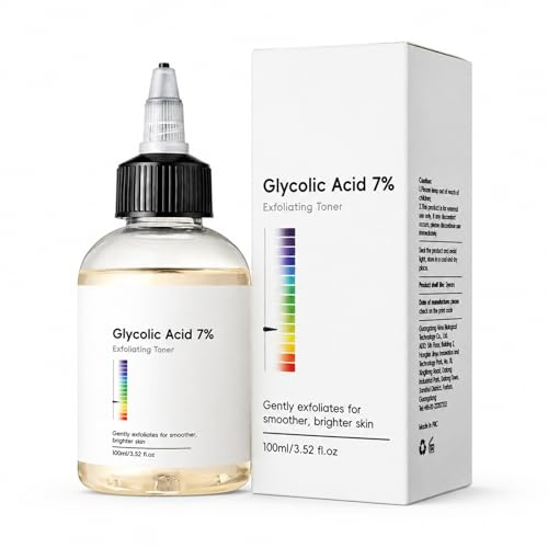 Glycolic Acid 7% Toning Solution, Verbessert Hautunreinheiten und Peelt, Glykolsäure Toner für Mischhaut und fettige Haut – Gegen Hautunreinheiten – Poren verkleinern – Spendet Feuchtigkeit, 100ml