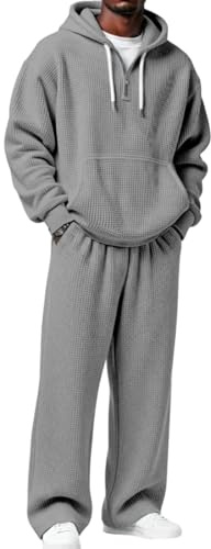 Trainingsanzug Herren Jogginganzug Tracksuit Hoodies und Jogginghose Männer Sportanzug Hoodie & Hose 2 Teilig Casual Kapuzenpullover 2 Teiler Hausanzug Sport Activewear