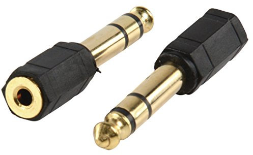 Monacor HA-37 Adapterkabel, 6,3 mm, 3,5 mm, männlich/weiblich, goldfarben/Schwarz