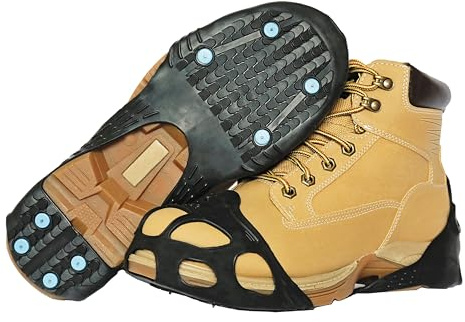 Due North All Purpose Industrial Ice Cleats for Men & Women - Traction Aids for Walking & Working on Snow/Ice - 16 Spikes