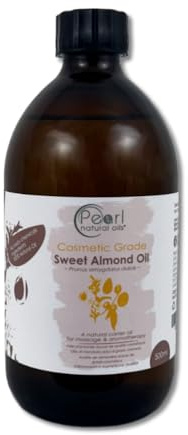 Pearl Natural Oils Süßmandelöl in kosmetischer Qualität 500ml - Vegan, GMO-frei - Ideal zur Haar- und Körperpflege, zur Aromatherapie und als Basisöl für Massageöle