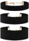 Cupimatch 3pcs Damen Choker Halskette Set, Gotik Breites Leder schwarz samt einstellbar Kragen Halsband Kropfband Kette