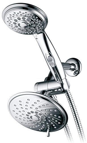 HotelSpa - Shower Heads with Handheld Spray - High Pressure Shower Head - 6 Inch Showerhead, 4 Inch Handheld Shower Head - 2-in-1, 30-Setting Shower Heads, 5-to-7 Foot Shower Hose, Showerspa (Chrome)