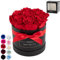 Infinity Flowerbox - 9 echte Infinity Rosen (3 Jahre haltbar ohne Wasser) - Mit Geschenkverpackung geliefert I Handgefertigt in Berlin I Geschenk für Frauen (Rote Rosen in schwarzer Rosenbox)