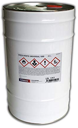 Disolvente Universal 1000 Nazza - Alto poder diluyente en sintéticos, nitrocelulósicos y poliuretanos - Envase de 25 Litros Metálico