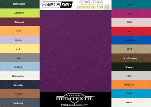 EXKLUSIV HEIMTEXTIL Marke Jersey Spannbettlaken 60 x 120-70 x 140 cm 100% Baumwolle Öko - Tex Zertifiziert, Markenqualität, Matratzenhöhe bis 10 cm, Lila