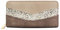 CRAZYCHIC - Portefeuille Paillettes Grande Capacité Femme - Compagnon Porte-Monnaie Long Bande Strass Brillant Cuir PU Multicolore - Plusieurs Compartiments Cartes - Tendance Mode - Marron
