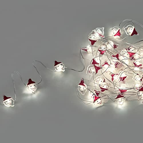 MAURER Guirnalda Luces Navidad A Pilas 50 Leds Papa Noel. Luz Fria Uso Interno IP20