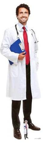 Star Cutouts SC1584 Male Doctor Lifesize Cardboard Cutout 186cm – Medical Theme Decoration, Event Display & Photo Prop