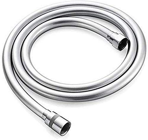 GRIFEMA Duschschlauch 1,8m – Flexibler Glatter PVC Brauseschlauch 180cm, Anti-Knick & Leckfrei, Universal ½ Zoll Anschluss, langlebiger Ersatzschlauch mit Messinganschlüssen & Dichtungen, Silber