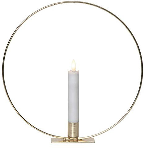 LED KerzeFlamme Table, mit Ring Ø 28cm, Messing