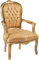 Sessel Barock aus Damastseide Gold und Holz aus Blattgold