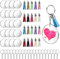Lot de 60 Porte Clef Acrylique Transparent, Porte-clés Vierges en Acrylique Ronde, Porte-Clés Bricolage Kit avec 20 Porte-clés, 20 Anneaux de Saut, 20 Disques de Cercle pour DIY