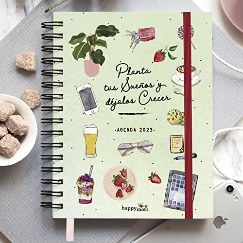 HappyMots Terminplaner 2023 | Träume | Wochenkalender 13 volle Monate | Jahresplaner 2022 2023 von Dezember 2022 bis Dezember 2023 | inklusive Planer, Kalender und Stickers | A5 Terminplaner