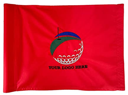 Custom Golf Flag Embroidered Golf Flag Nylon Tube Fitting Flag Golf Club Logo Flag Putting Green Flag (Red)