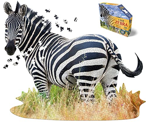Madd Capp 887003 Shapepuzzle, Konturpuzzle Zebra, 1000 Teile, für Erwachsene und Kinder ab 12 Jahren