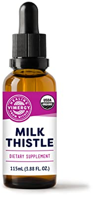 Vimergy Chardon Marie Liquide, 57 Portions – Gouttes de Chardon-Marie – Chardon-Marie Teinture à la Glycérite – Complément Végétalien – Sans Sucre ni Liant – Sans OGM et sans Gluten (115 ml)