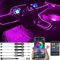 TABEN Auto Umgebungsbeleuchtung Kit 6m Glasfaser 64 Farben RF Fernbedienung + Bluetooth APP Steuerung USB Atmosphäre Licht, DIY 16 Millionen RGB Mehrfarbig Sound Musik Sync Innenbeleuchtung