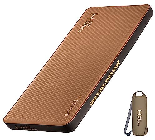 LostHorizon Airsoft 11.4 cm Dicke, selbstaufblasende Isomatte mit festem Schaumstoff, Campingmatratze mit Pumpsack, tragbares Rollbett, aufblasbare Outdoor-Matte für Dachzelt, Van, 4 Jahreszeiten