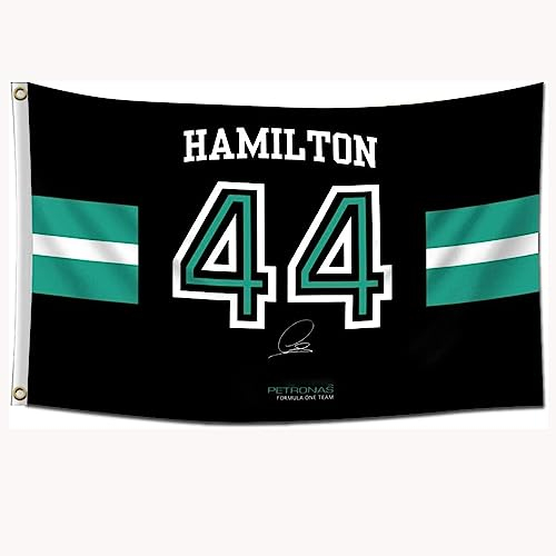 Drapeau Formule 1 Lewis Hamilton #44 9,1 x 1,5 m pour décoration de garage