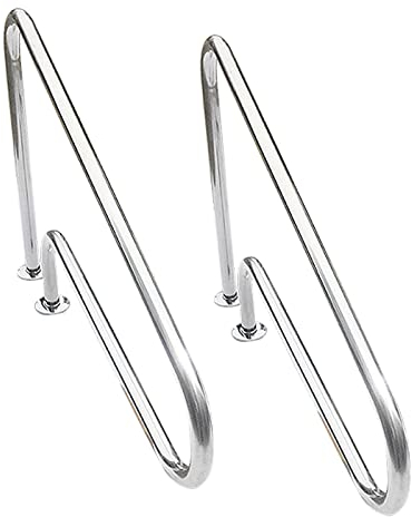HOBIRD Pool Handschiene Easy Mount Handlauf 304 Edelstahl Schwimmbad Treppenschiene Schwimmbad Handschiene mit Selbstschleppschrauben, Silber