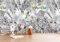 SELIE Papier Peint Jungle Perroquet Feuille De Bananier Jungle Papier Peint Panoramique Moderne Décoration Murale 300 x 250cm(LXH)