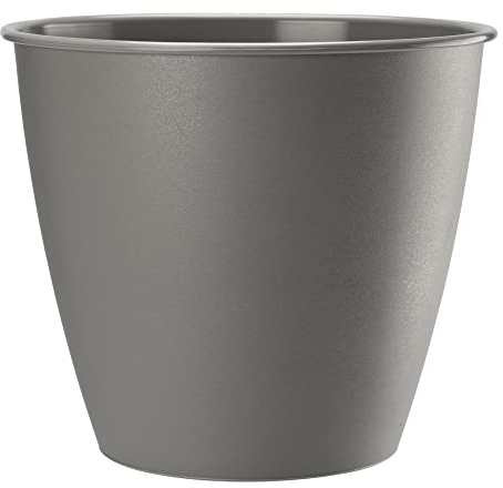 VERDENIA Azalia Blumentopf Leichter Blumenkübel Balkonblumentopf Dekorativer Topf für Pflanzen für Innen und Außenbereich Pflanztopf aus Kunststoff Runder Viele Farben 19cm 20560 grau