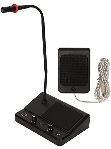 Système D'interphone de Haut-Parleur de Fenêtre, Micro et Haut-Parleur Double Voie, Microphone de Fenêtre en Verre de Comptoir D'interphone de Fenêtre de Banque, pour Les Guichets, Les(EU)