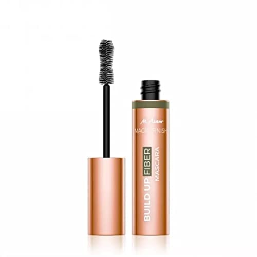 M. Asam MAGIC FINISH Build Up Fiber Mascara Deep Black (13ml) – Tiefschwarze Wimperntusche mit pflanzlichen Fasern, Curvy Mega Brush für maximales Volumen & Pflege mit Arganöl und Vitamin E, vegan